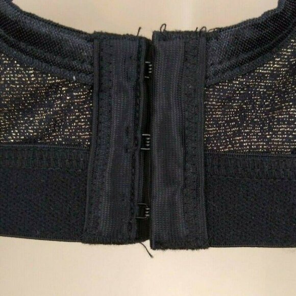 Comfort Choice Sports Bra 44C Black/Gold Medium Impact Full Coverage Activewear - Picture 7 of 7
